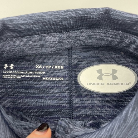 Under Armour Women’s Auburn Team Issued Navy Blue Stripe Golf Polo - Picture 8 of 8